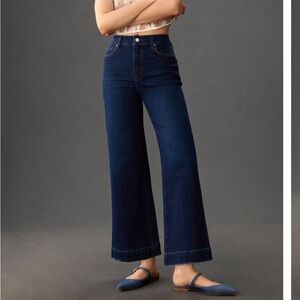 PAIGE Anessa High-Rise Wide-Leg Crop Jeans - Size 26